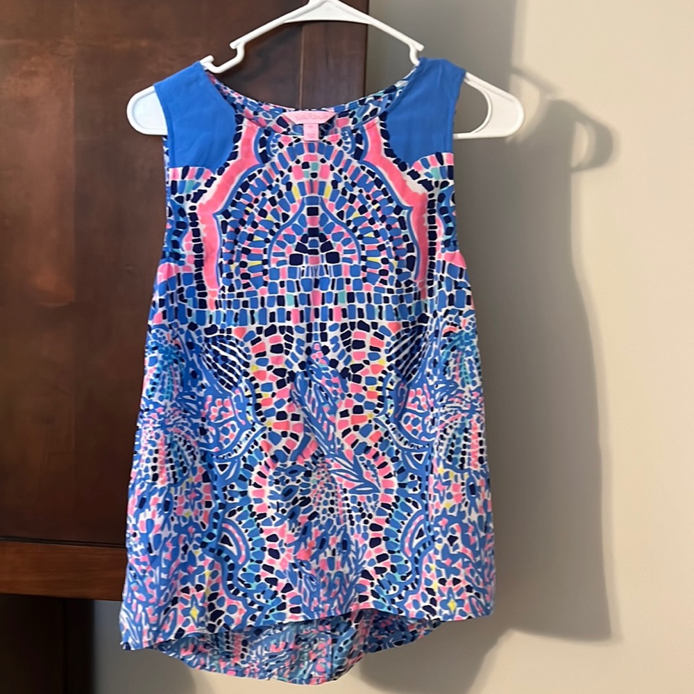 Lilly Pulitzer sleeveless Zeta silk tank
